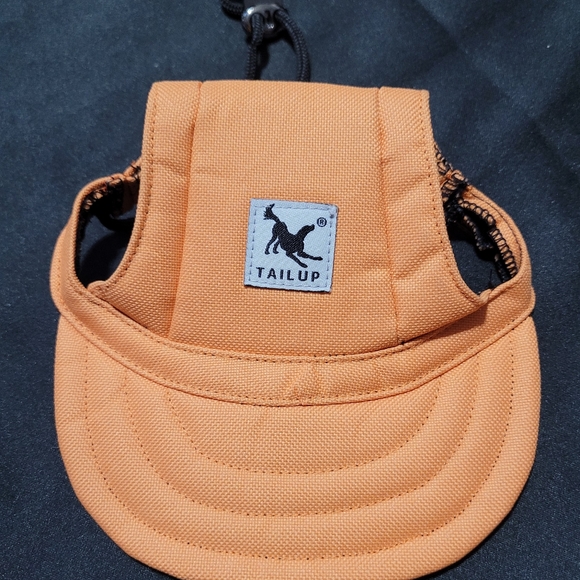 Cute NEW Tailup Orange Dog or Cat Cap~Hat~Medium~Adjustable Tie Hat - Picture 3 of 5